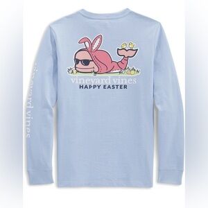 LIKE NEW vineyard vines Happy Easter Whale in a Bunny Suit LS shirt, size 5
